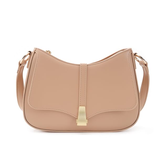 Plain Faux Leather Shoulder Bag