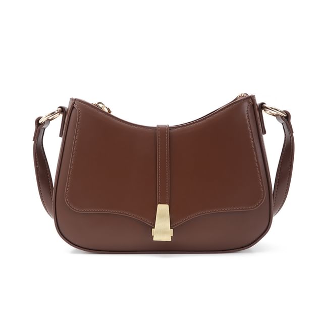 Plain Faux Leather Shoulder Bag
