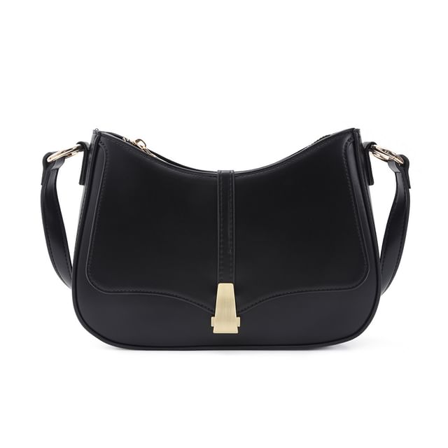 Plain Faux Leather Shoulder Bag