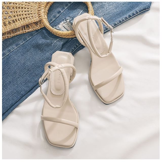 Strap Ankle Sandals Chunky Heel