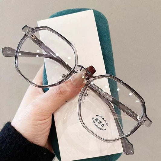 Geometric Blocking Light Blue Glasses