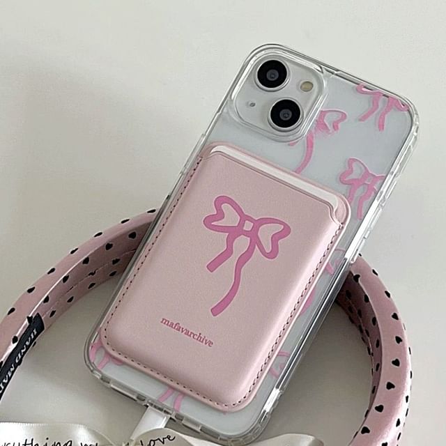 Case MagSafe) Bow / Phone Card (Compatible Magnetic with Holder