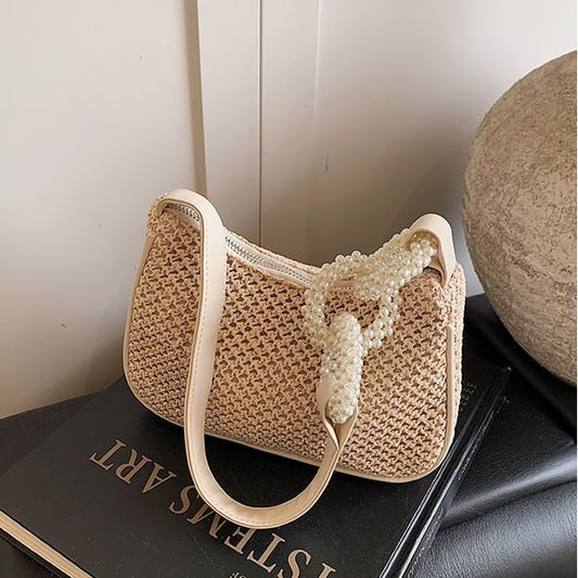 Woven Beaded Shoulder Bag