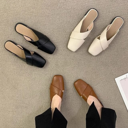 Square Criss Cross Mules Toe