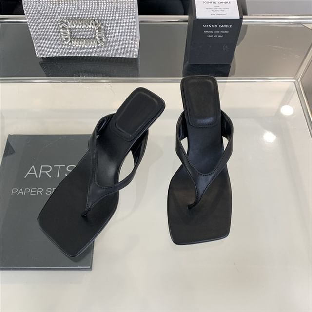 Flip-Flops Heel Kitten Toe Square