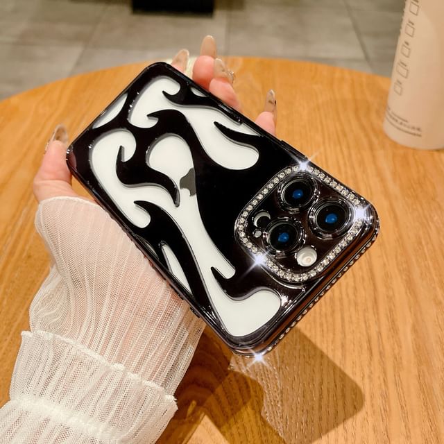 Flame Rhinestone Case iPhone
