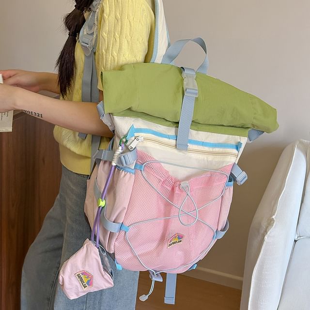 Color Backpack Block Zip