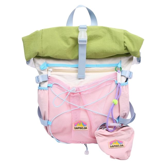 Color Backpack Block Zip