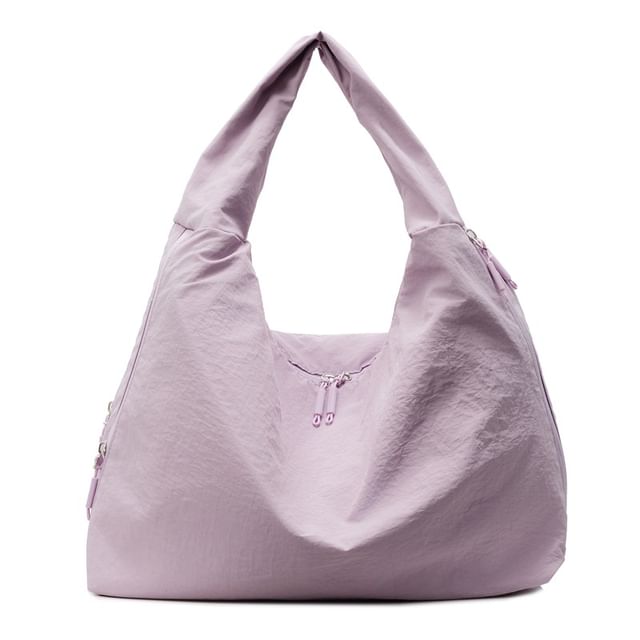 Plain Zip Shoulder Bag