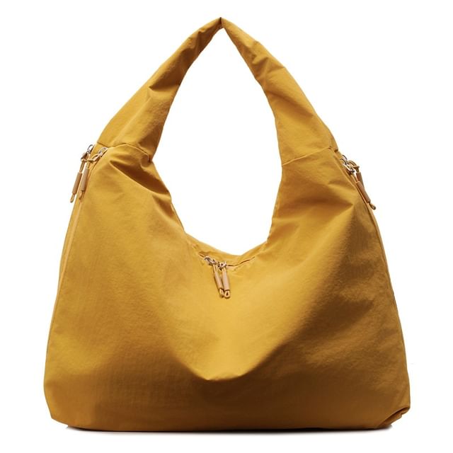 Plain Zip Shoulder Bag