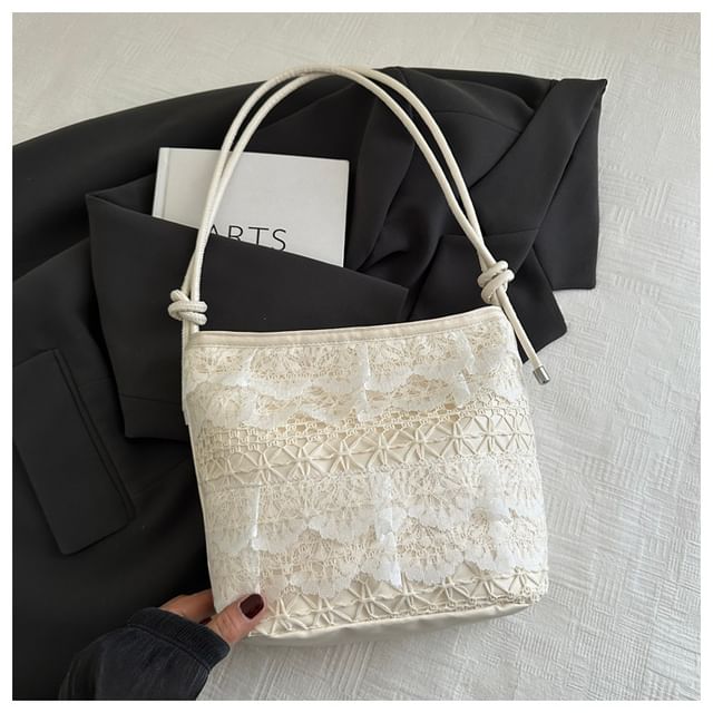 Panel Lace Shoulder Bag