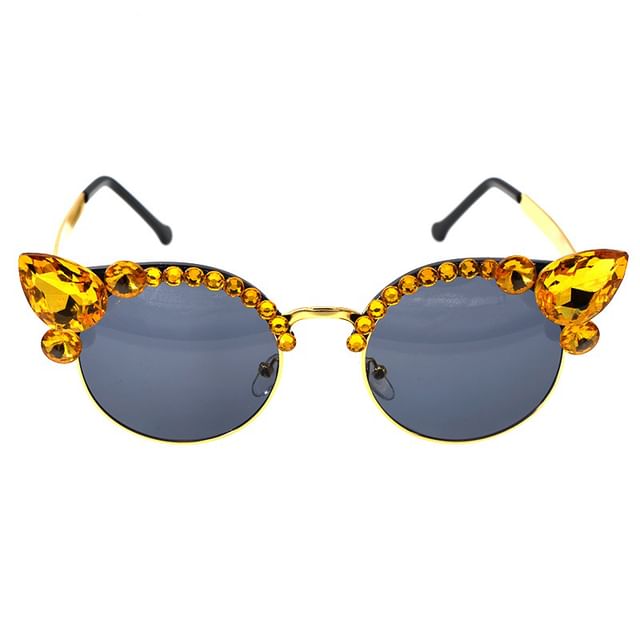 Rhinestone Floral Sunglasses