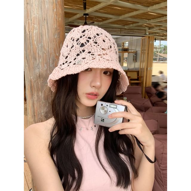 Bucket Hat Crochet Straw