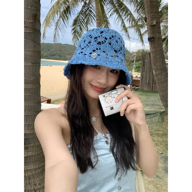 Bucket Hat Crochet Straw