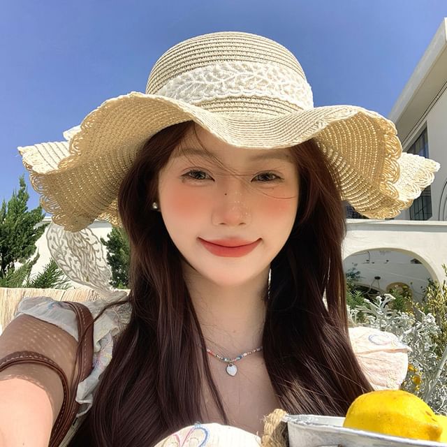 Lace Sun Hat Straw