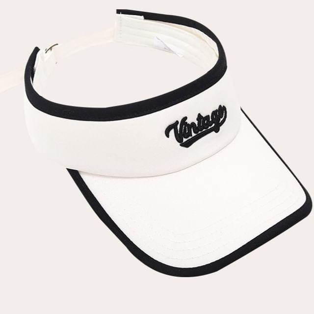 Lettering Piped Embroidered Visor Sun