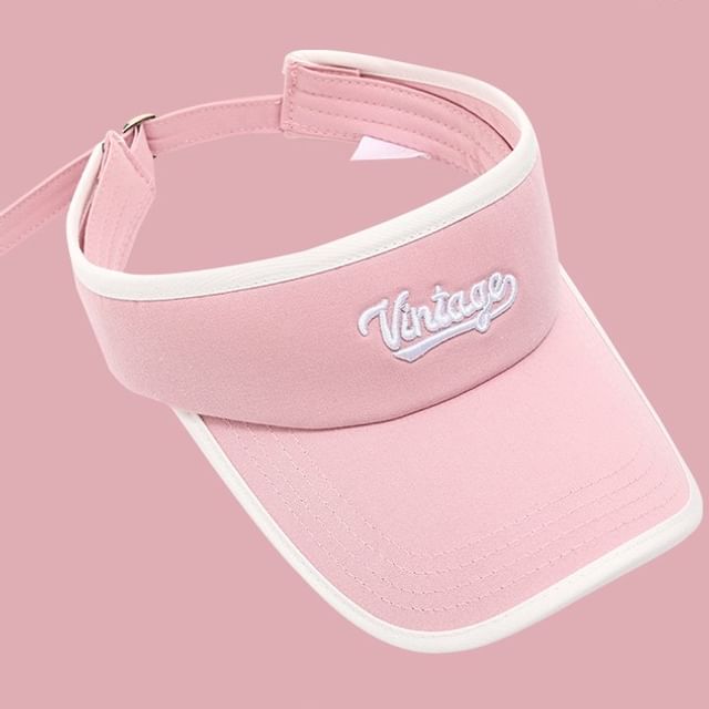 Lettering Piped Embroidered Visor Sun