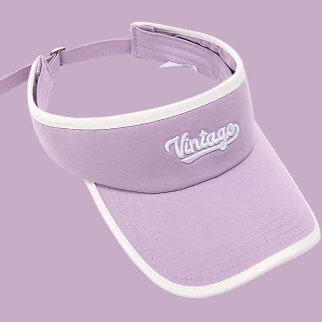 Lettering Piped Embroidered Visor Sun