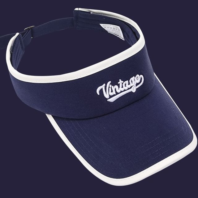 Lettering Piped Embroidered Visor Sun