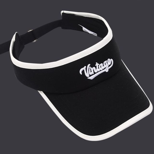 Lettering Piped Embroidered Visor Sun