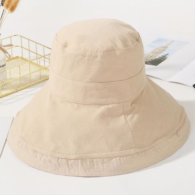 Plaid Plain Double Side Sun Hat