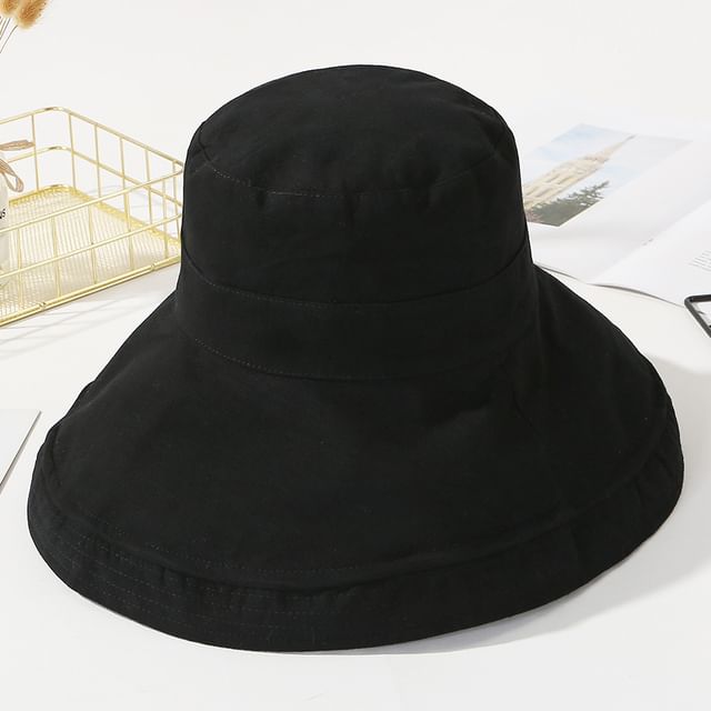 Plaid Plain Double Side Sun Hat