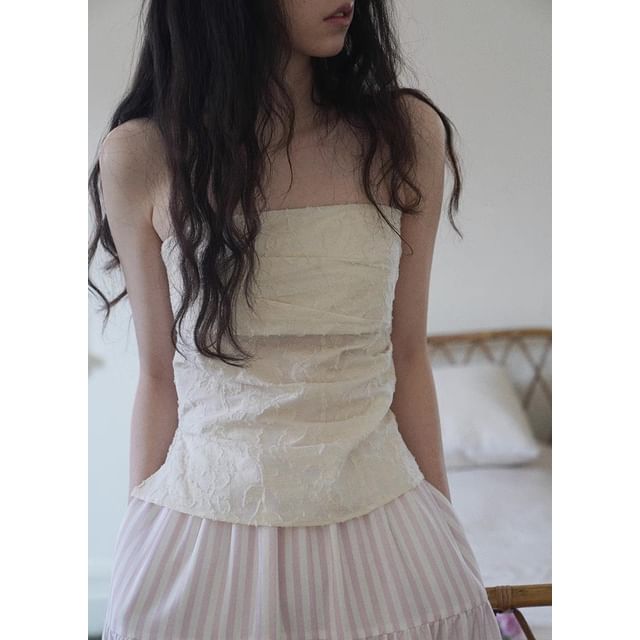 Top Print Tube Sleeveless Floral