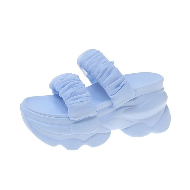 Sandals Platform Ruched Slide