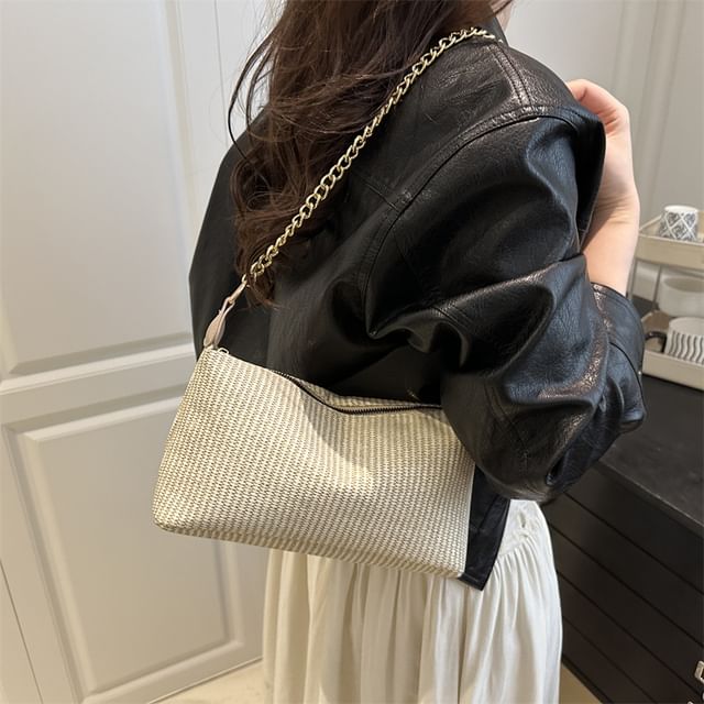 Woven Chained Strap Shoulder Bag