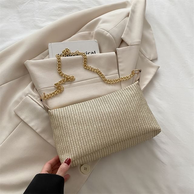 Woven Chained Strap Shoulder Bag