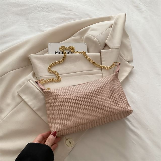 Woven Chained Strap Shoulder Bag