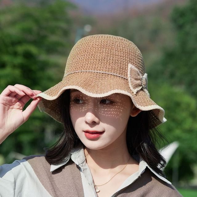 Bow Ruffle Bucket Hat