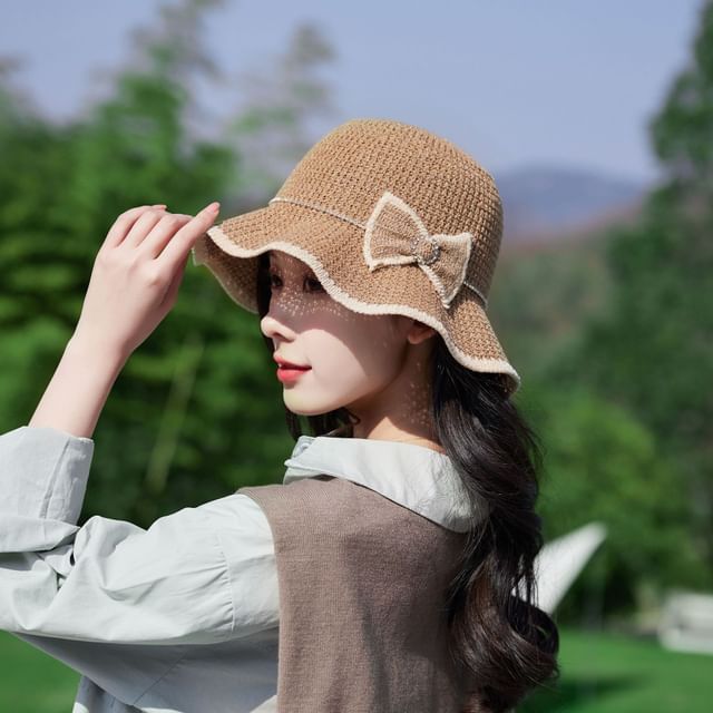 Bow Ruffle Bucket Hat