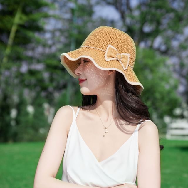 Bow Ruffle Bucket Hat