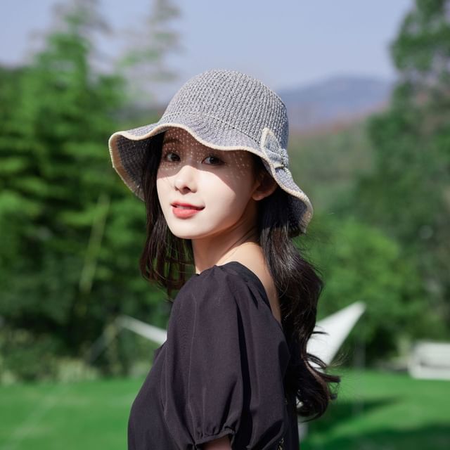 Bow Ruffle Bucket Hat