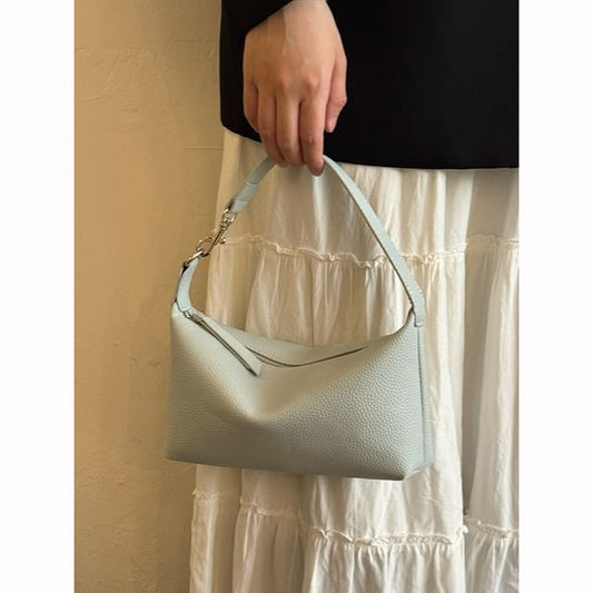 Faux Leather Plain Shoulder Bag