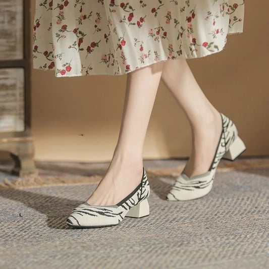 Pumps Heel Pointed Chunky