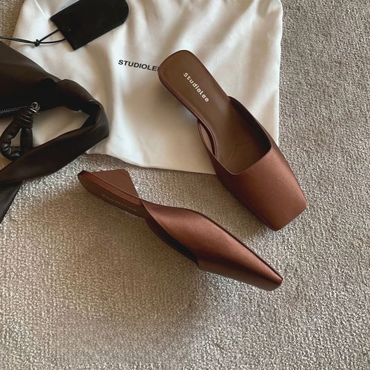 Heel Low Square Toe Mules