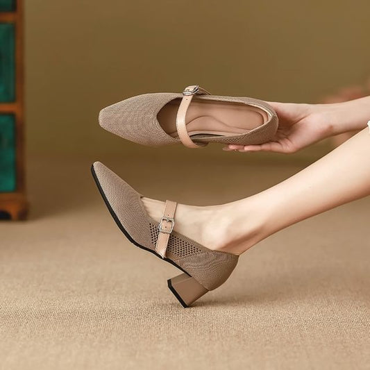 Toe Square Mary Pumps Heel Jane Chunky