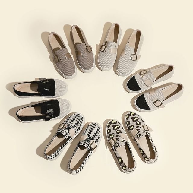 Platform Buckled Slip-Ons