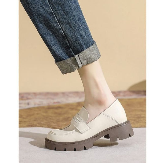 Chunky Loafers Platform Heel