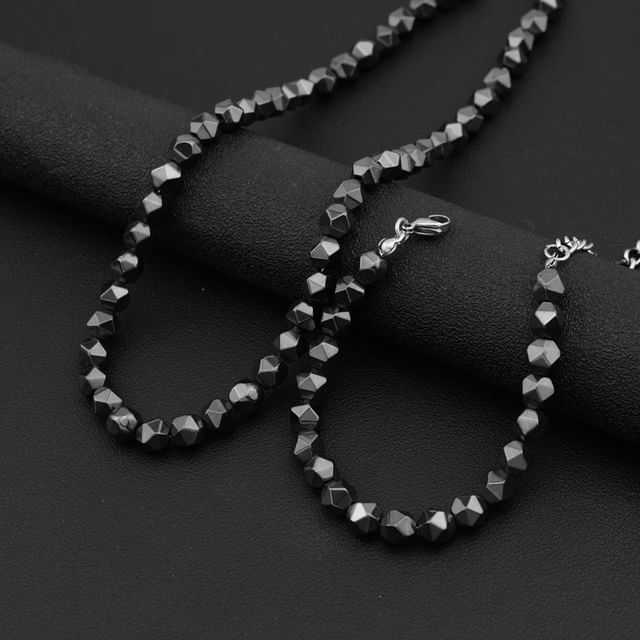 Geometric Stone Bead Necklace or Bracelet