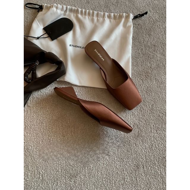 Heel Low Square Toe Mules