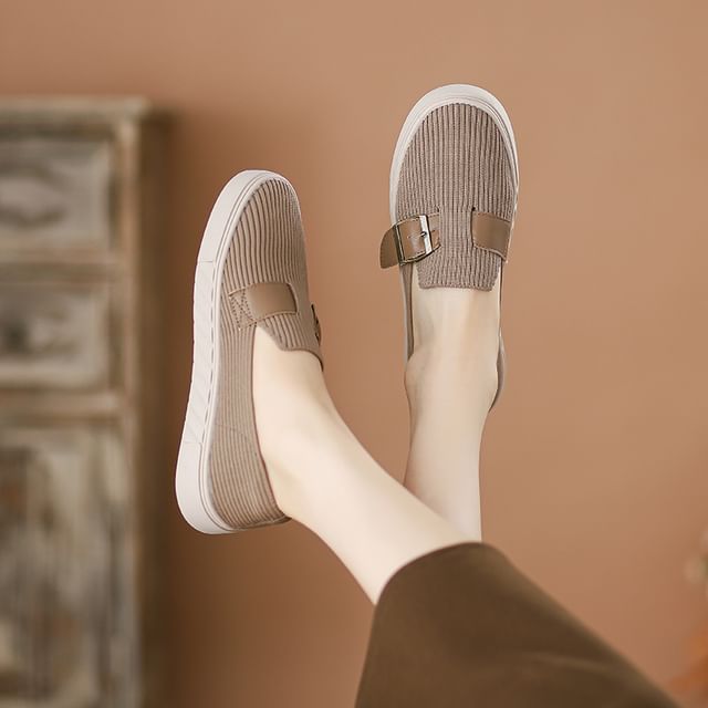 Platform Buckled Slip-Ons
