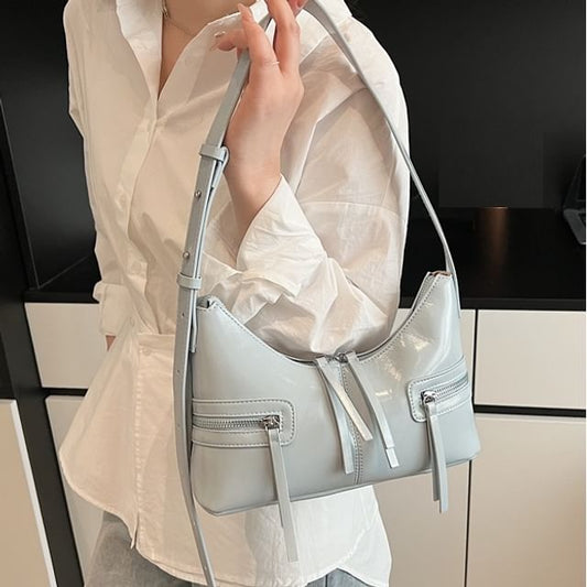 Zip Panel Shoulder Bag