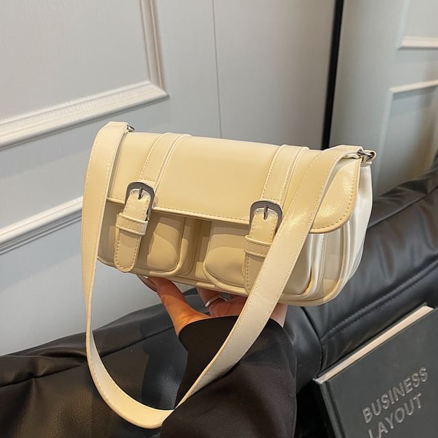 Flap Buckled Pocket Crossbody Shoulder Bag