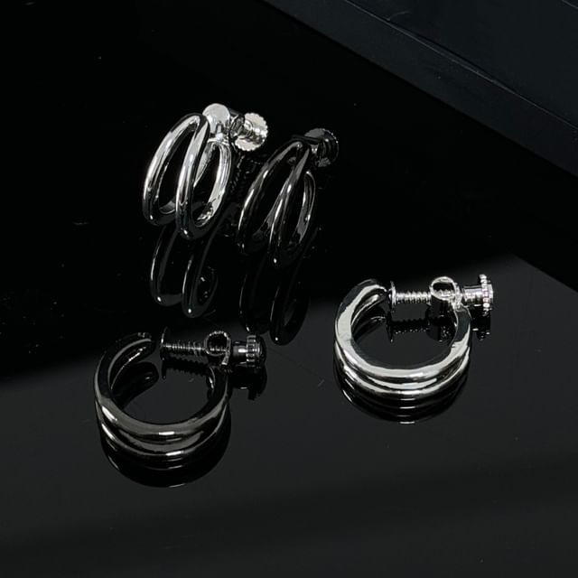 Layered Alloy Hoop Earring Set