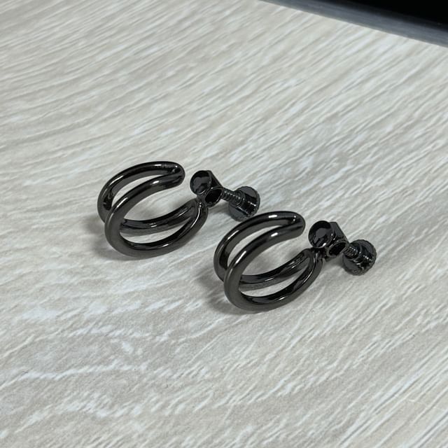 Layered Alloy Hoop Earring Set
