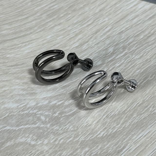 Layered Alloy Hoop Earring Set