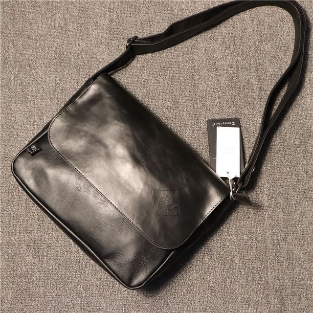 Faux-Leather Shoulder Bag